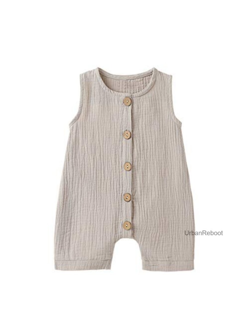 Infant Cotton Linen Romper Sleeveless Jumpsuit Overall Set